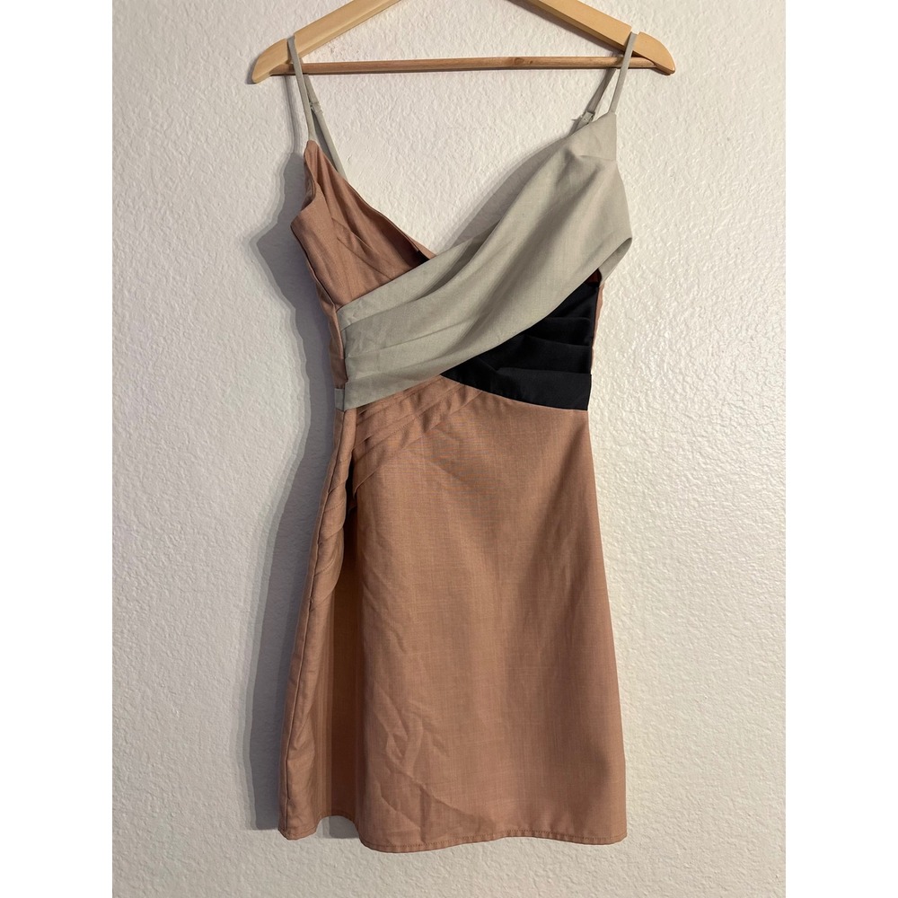 Lucca Couture Colorblock Mini‎ Dress Women Small Mauve Gray Black LCD3150